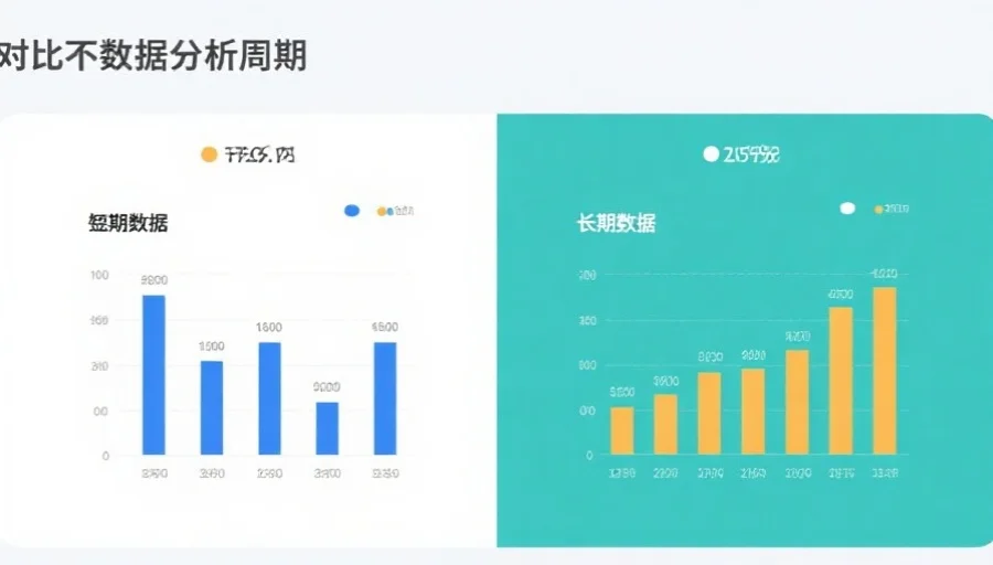 一张对比不同数据分析周期的图表，左侧为短期数据，右侧为长期数据，图例简洁易懂